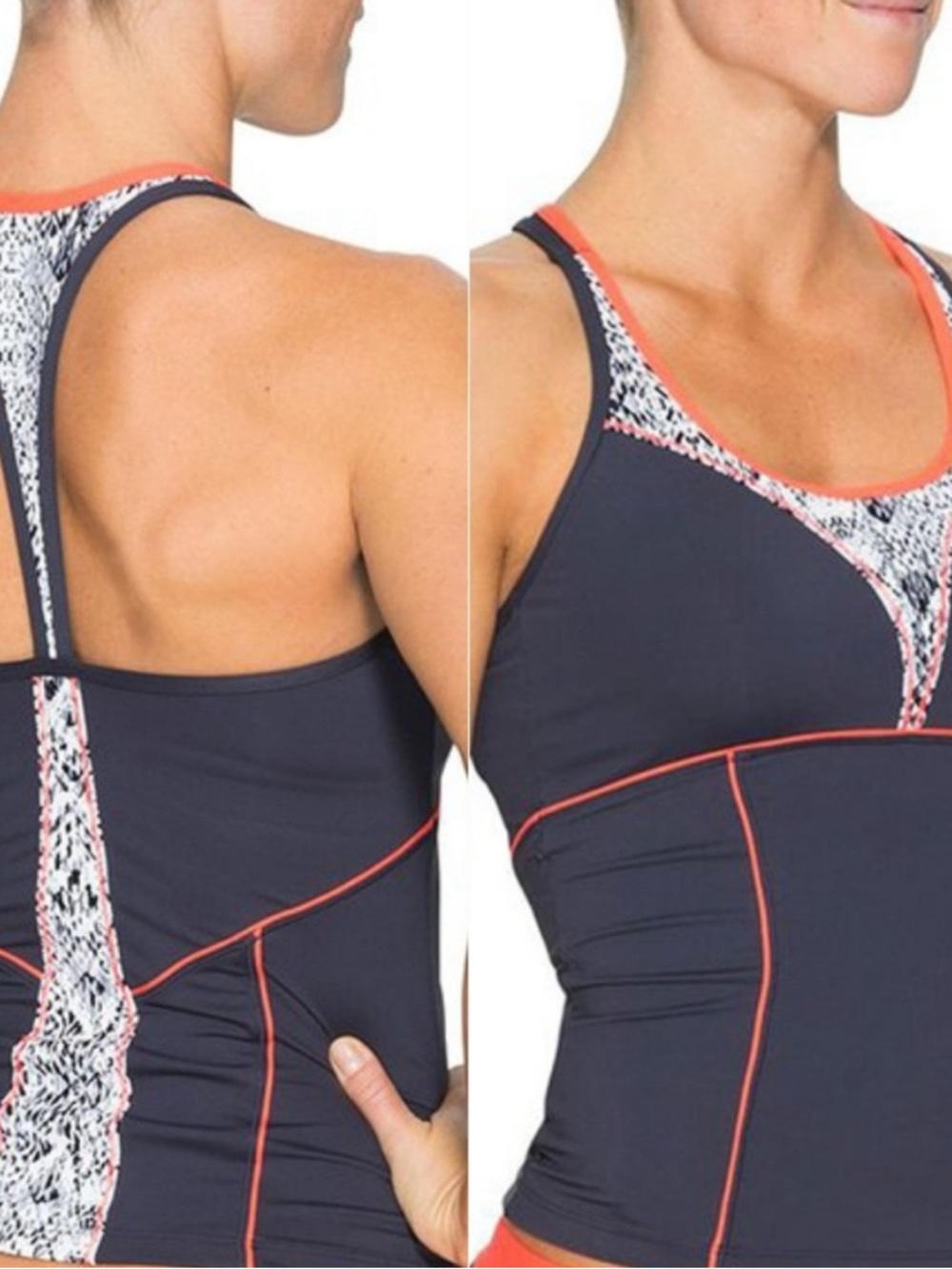 Athleta. Asphalt Torpedo Tankini top Size small